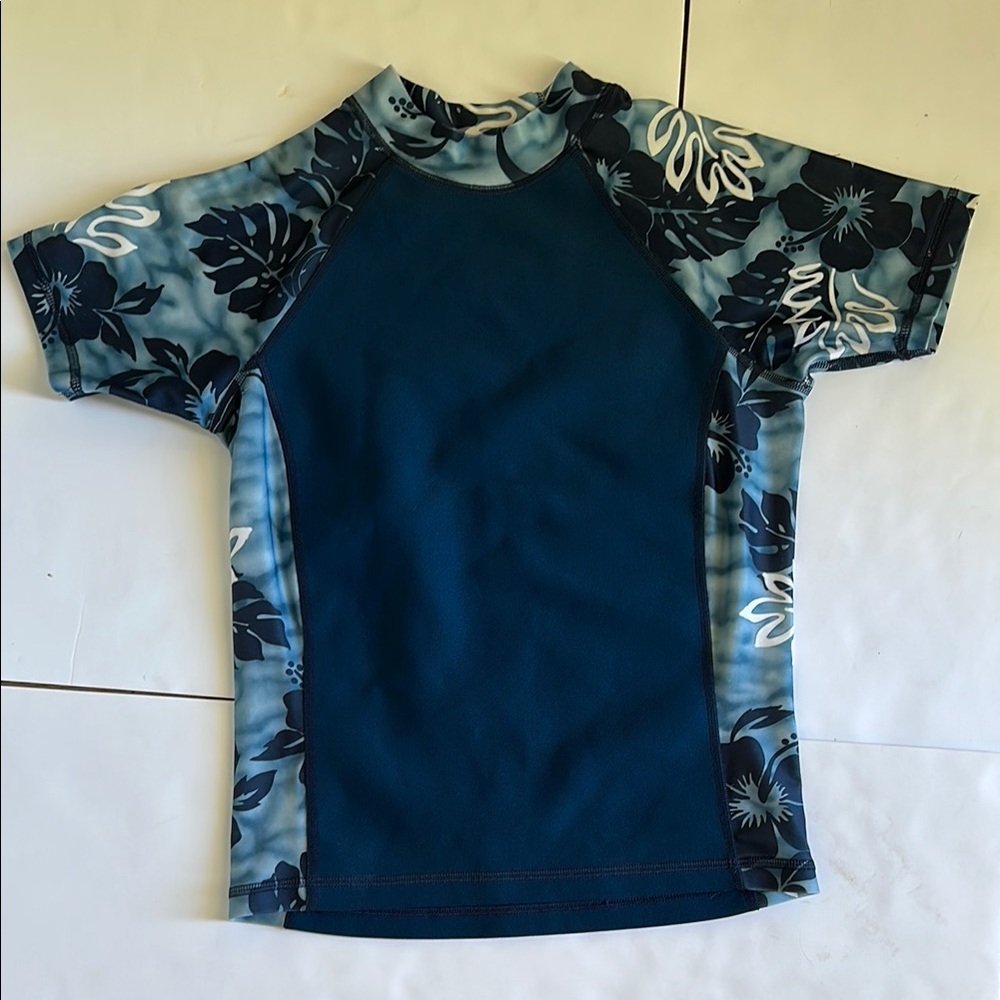 Kids Swim Rash Guard - Blue Floral